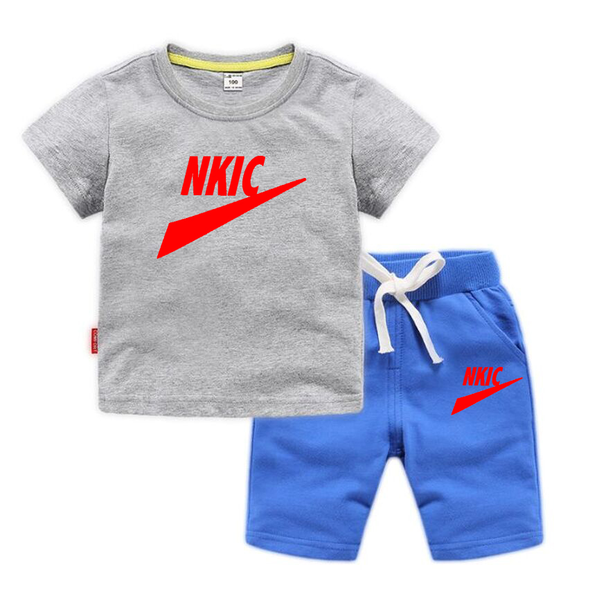 NYA SUMMER KIDS BOYS BRAND LOGOPRINT KLÄNNING SET Baby Girls Fashion T-shirt Shorts Set Toddler Clothing Kids Sportwear