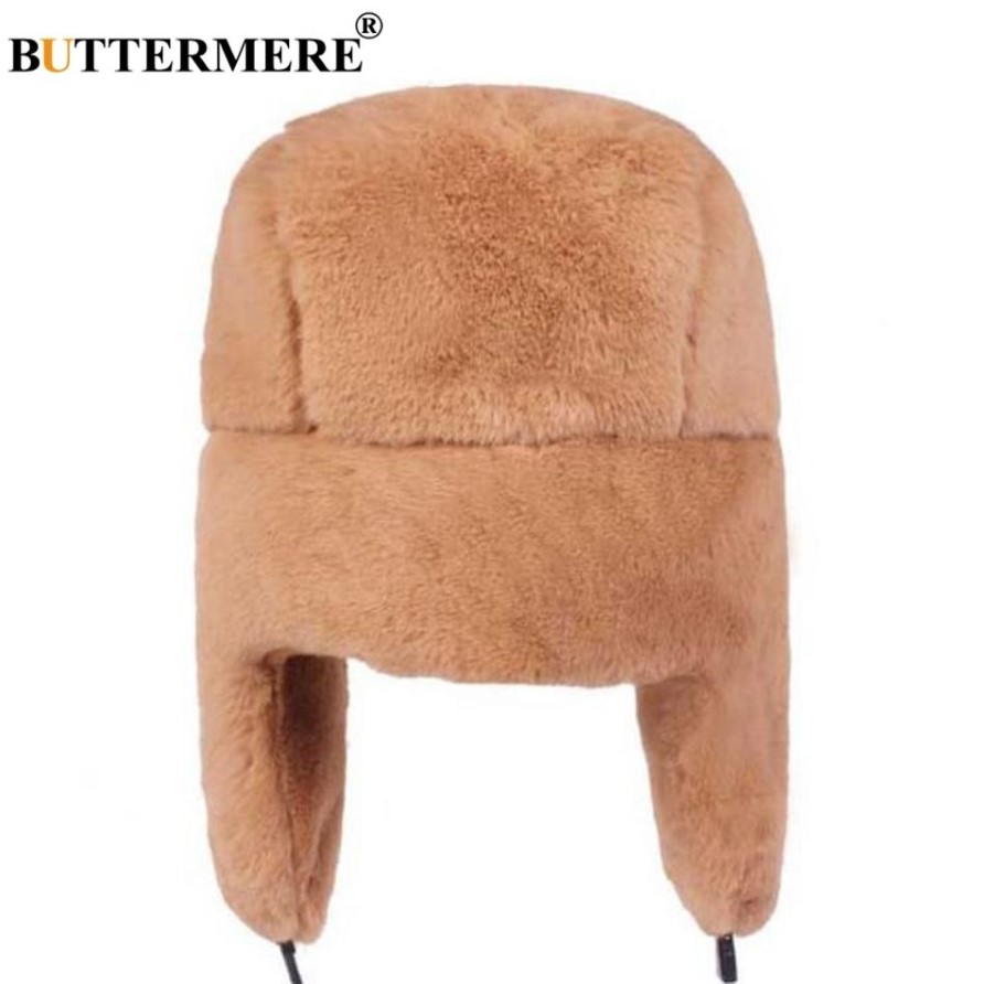 BUTTERMERE Bontmutsen Dames Bomber Hoeden Roze Winterhoed Russische Vrouwelijke Dikker Warm Effen Zacht Winddicht Oorklep Ushanka Hoed 201019300h