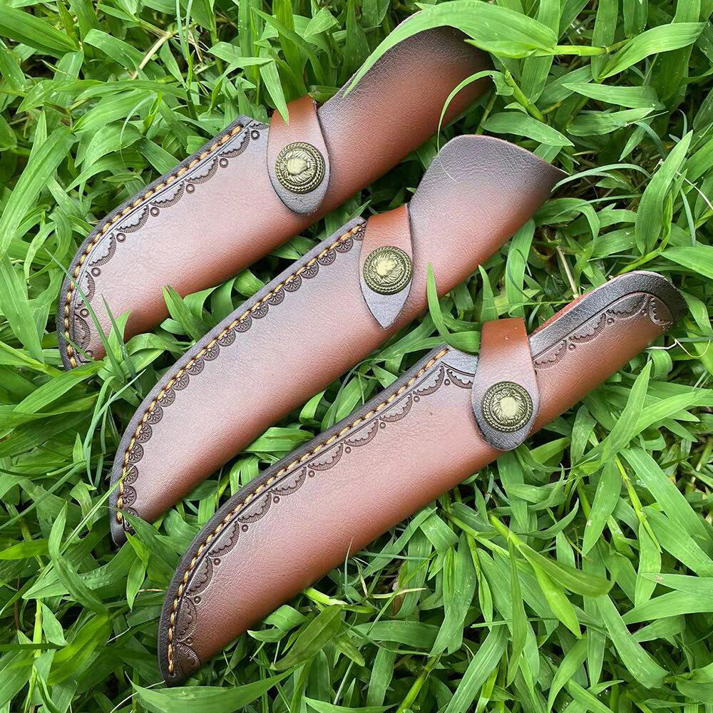 Top Quality S2262 Pelle di vacchetta uso generale a due strati Fodero coltello in pelle Fondina coltello dritto Custodia lama coltello Custodia coltello da cintura caccia il tempo libero