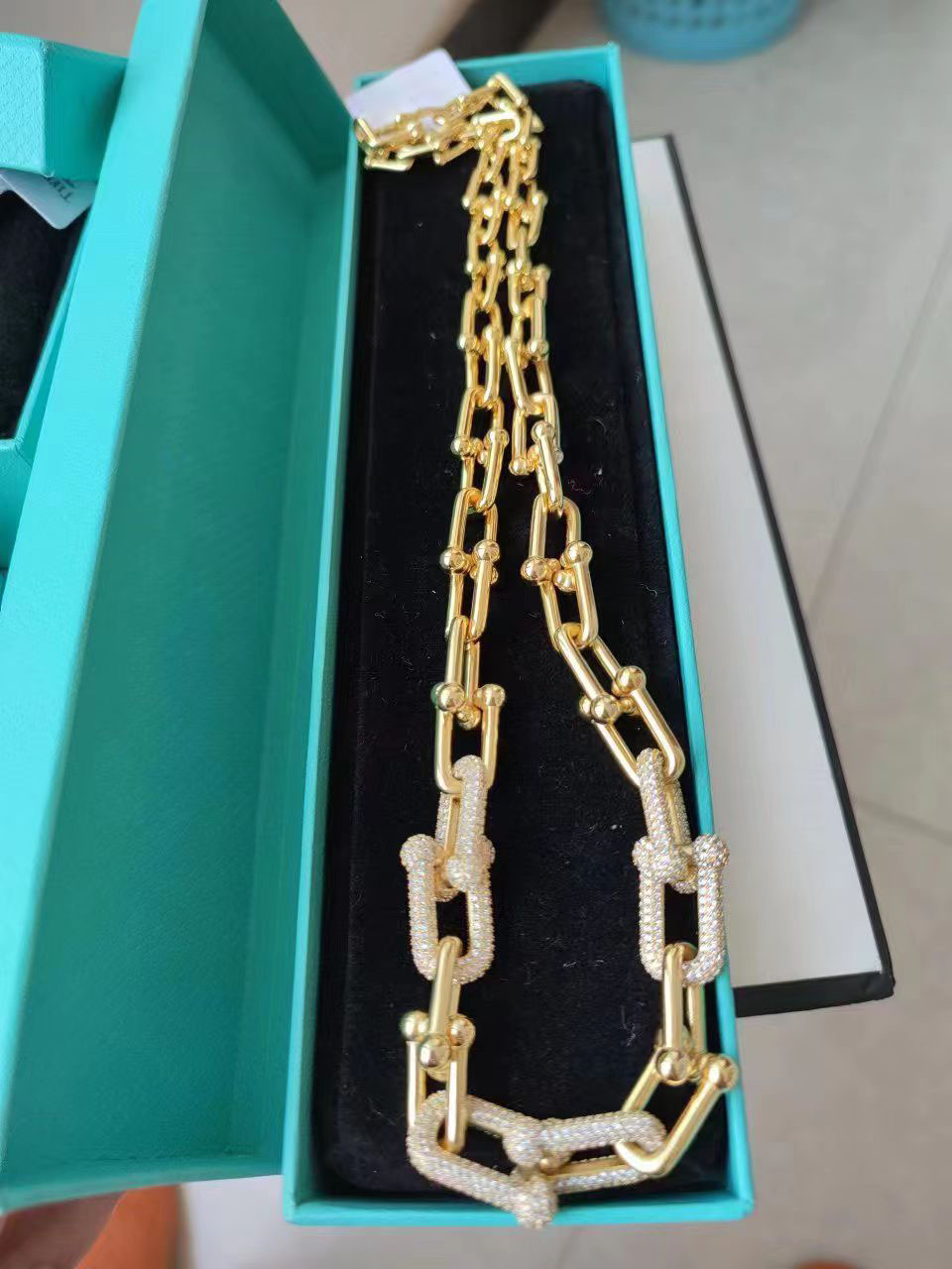 Ny 925 Silver 18K Gold Plated Pendant Armband Halsband Gradual Change Ring Fashion Jewlery Designer Kvinnor Män Par Kubansk kedjearmband örhängen bröllopsfest