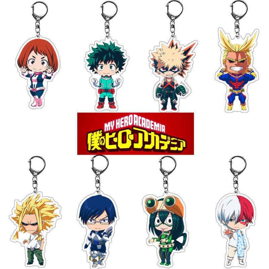 My Hero Academia Acrylic Anime Izuku Bakugou Katsuki Todoroki Więc figurka biżuteria wisząca Keyring Whatle H0258i