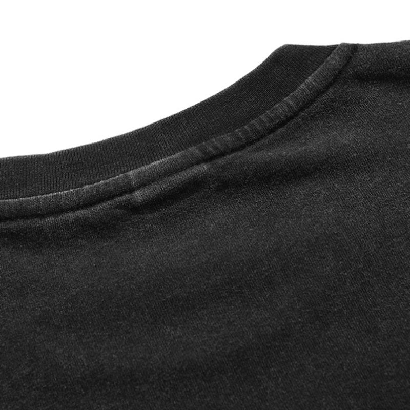 Amerikanisches bedrucktes Herren-Kurzarm-T-Shirt, High Street Retro, Rundhalsausschnitt, kleiner Ausschnitt, reine Baumwolle