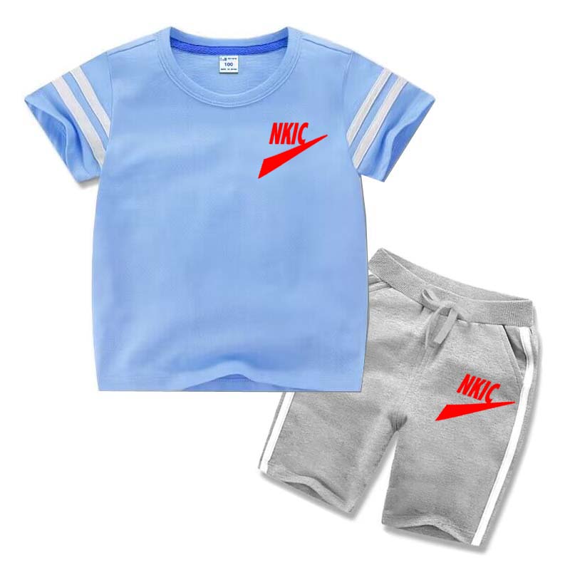 Summer new children's clothing set Children's T-shirt Shorts 2 sportswear Boys Girls Breathable clothing Fashion casual short sleeve shorts set