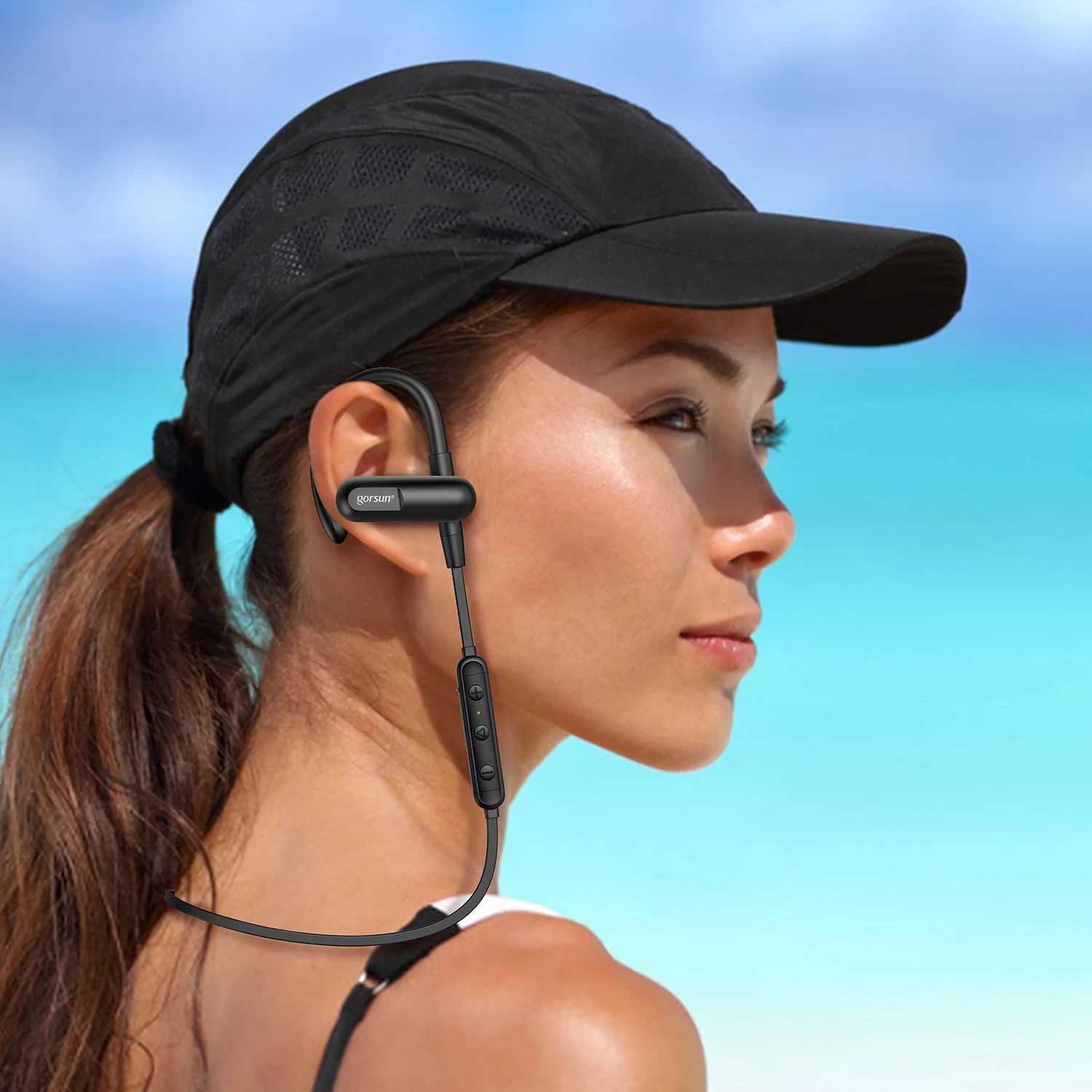 Gorsun E20 draadloze hoofdtelefoon Bluetooth-nekband HiFi CVC8.0 sportoortelefoon voor fietsen hardlopen Volumeregeling hoofdtelefoon YQ240304