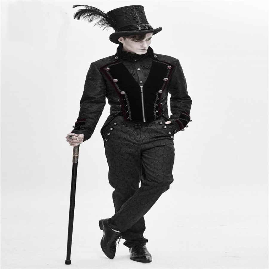 Gothic Vintage Top Hat Men Steampunk Cosplay Punk Party Caps Feather Decoration Drop High Quality Wide Brim Hats207b