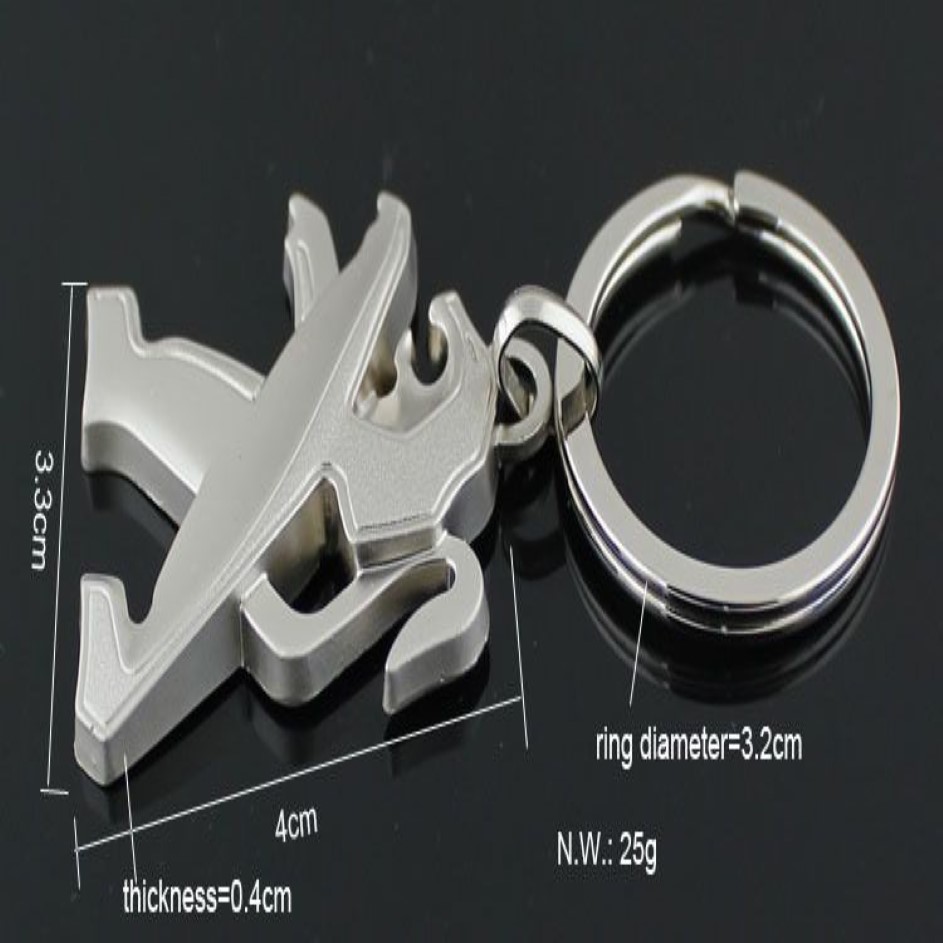 / 3D série creuse logo de voiture porte-clés porte-clés porte-clés porte-clés porte-clés pour Peugeot 207 206 308 3008 408 508232q