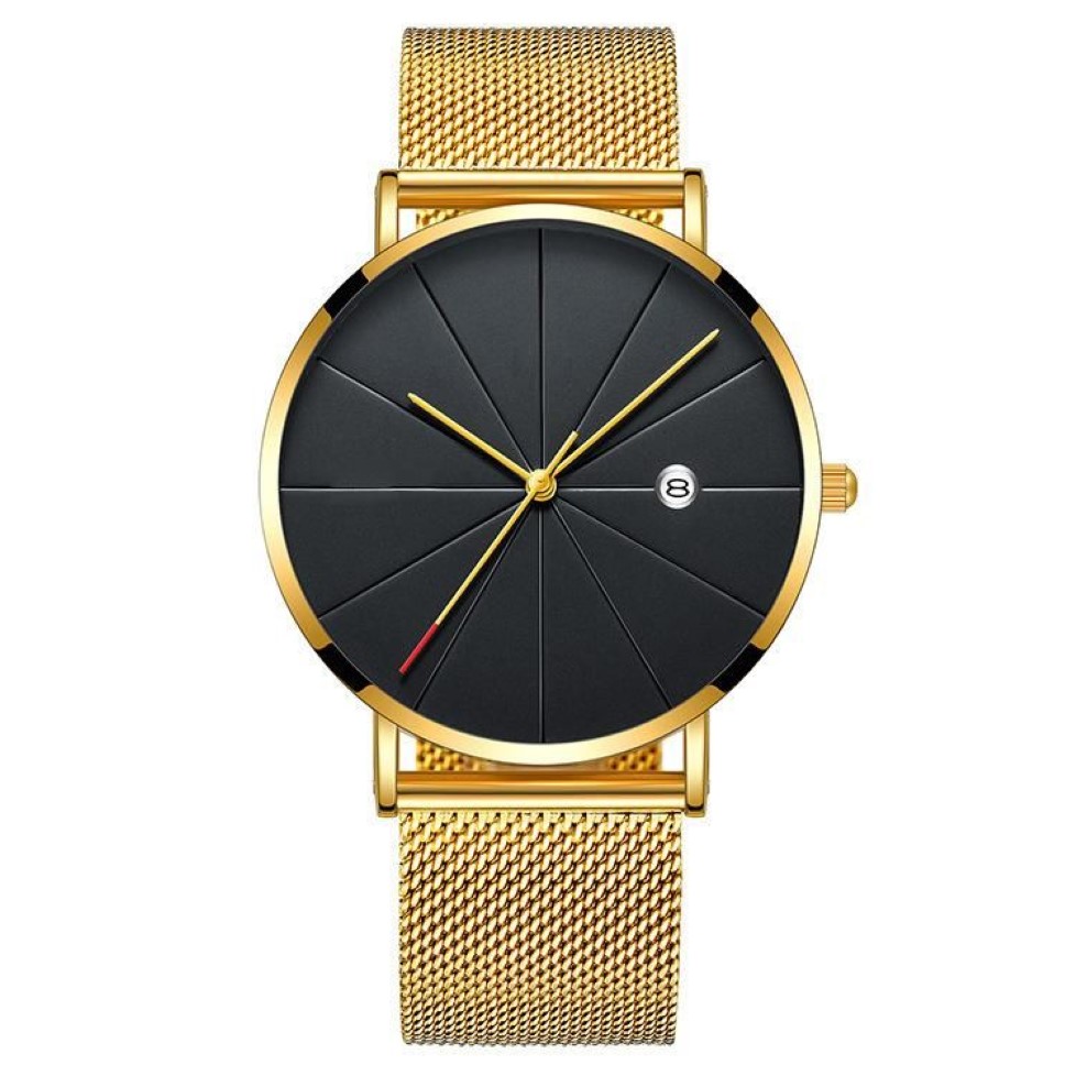 Bilek saatleri moda basit saat erkekleri saatler Ultra İnce Mens Paslanmaz Çelik Kemer Kemer Kuvars Horloge Heren Reloj hombre298m