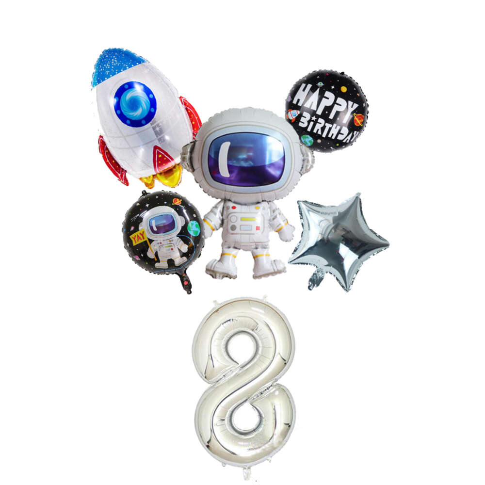 Nytt nummer 1 2 3 4 5 6 7 8 9 år gammal yttre rymd astronaut raketgalax tema ballonger baby pojke födelsedagsfest dekorationer