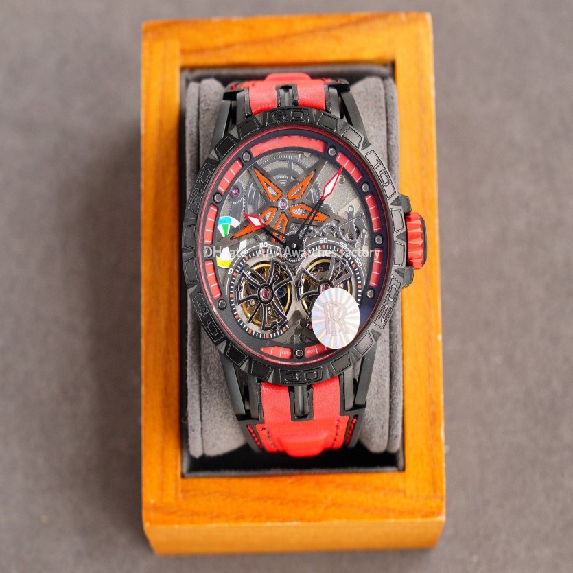 Big Dial Classic King Watches som alla används i dubbel Tourbillon Design Unik stil sedan den mekaniska löpande manliga tabellen 46 mm tejp2936
