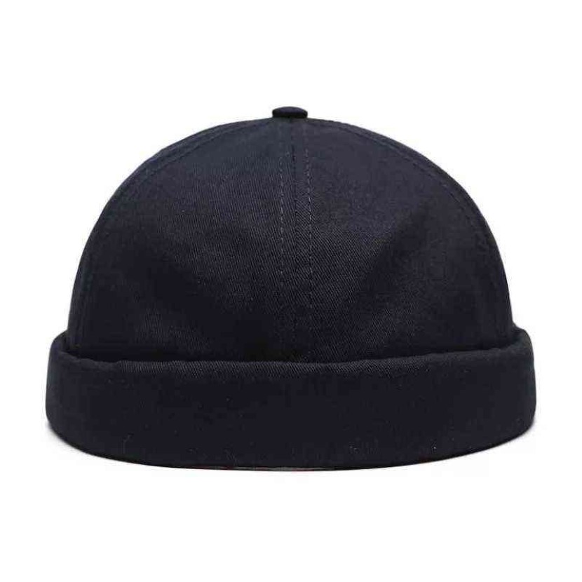 Unisexe Docker Sailor Biker Cap Hommes Réglable Casual Brimless Skull Loop Beanie Chapeau Solide Hommes Chapeau Été Gorro Femmes Chapeaux Y251o