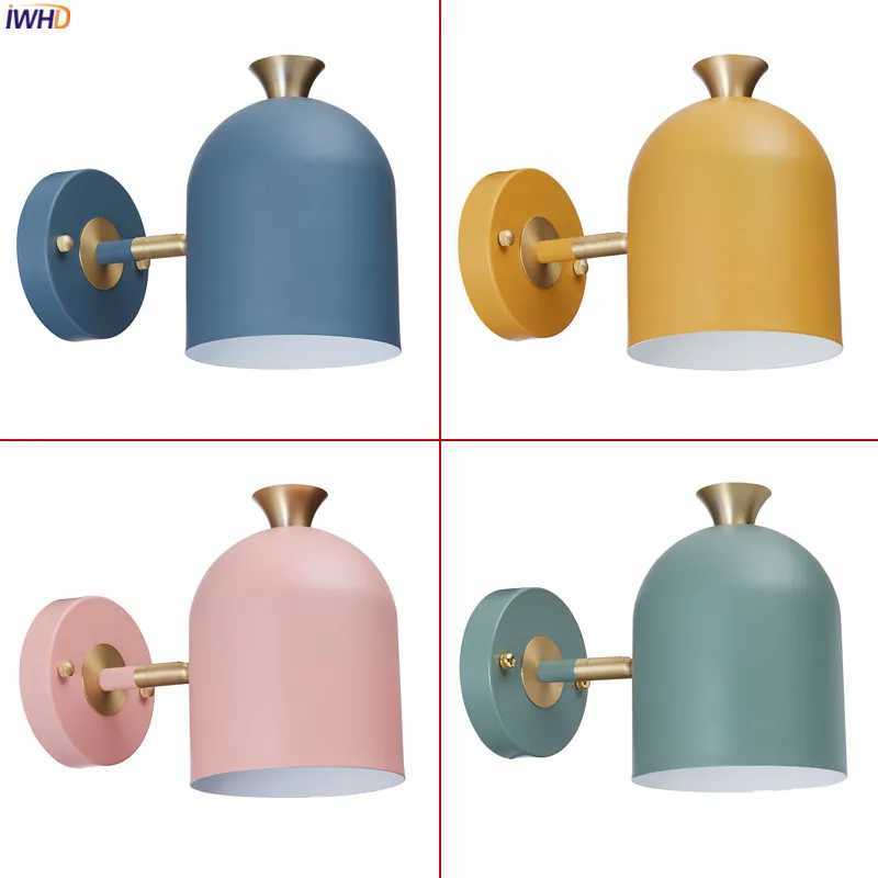 Vägglampa iwhd nordisk stil led väggljus fixturer sovrum badrum trappmegel ljus modern enkel vägglampa sconce armatur wandlamp