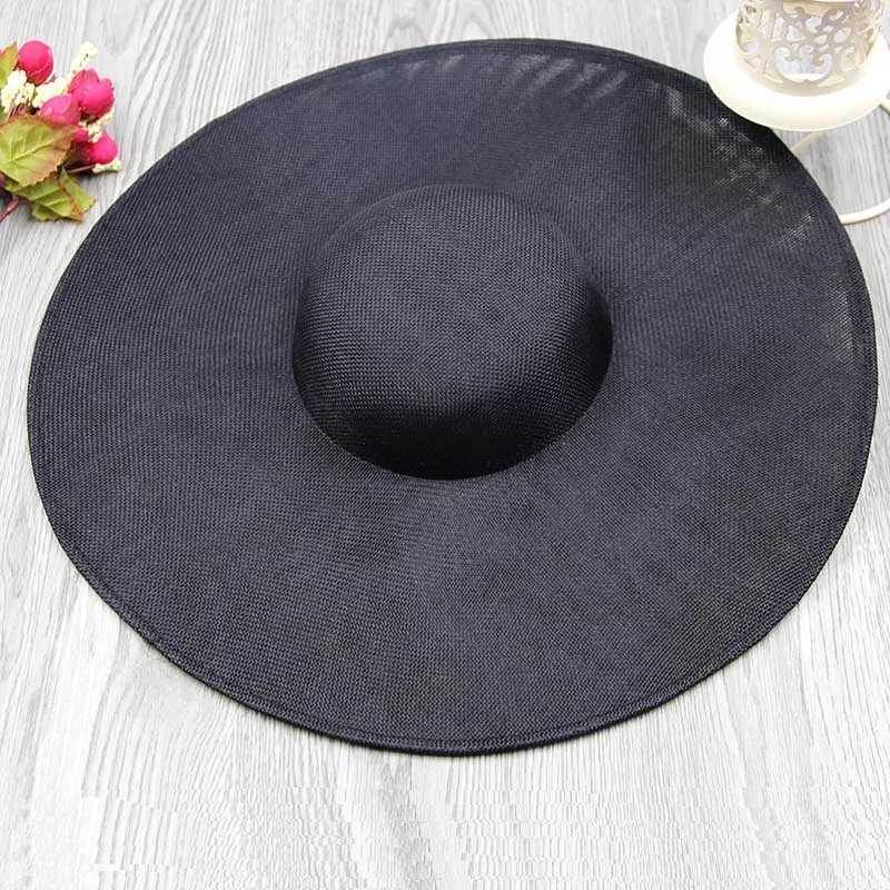 Breda breim hattar hink hattar damer fascinators millinery hatt bas party bröllop sinamay hatt vit bred brim fedora kentucky derby headpiece hår tillbehör j240305