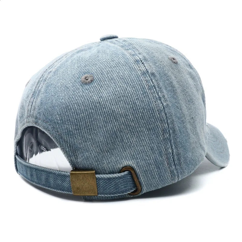 Luxury Brand MY Embroidered Washed Denim Baseball Cap for Men High Quality Black Vintage Y2k Dad Hats Gorras Hombre 240301