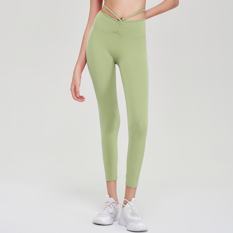 AL-082 calças de yoga profissionais femininas cintura alta apertada elástica nude combinando calças esportivas finas leggings de yoga