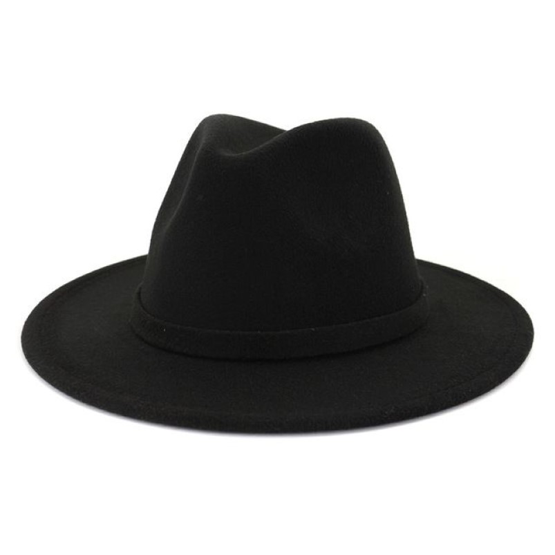 Sombreros Fedora de Jazz de retales con fondo verde lima y negro con banda de fieltro negra, sombrero de Panamá de fieltro de lana de ala ancha para hombre y mujer 212J