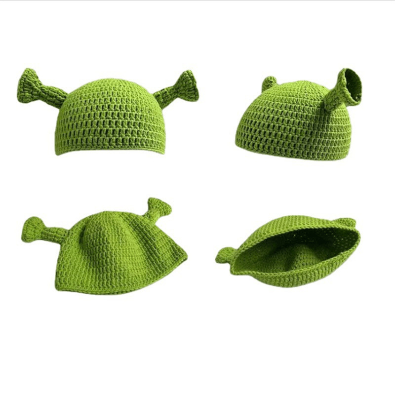 Beralar Canavar Shrek şapka yün kış örme şapkalar yeşil parti komik beanie skuldies kapak kadınlar için erkekler saf el yapımı df351