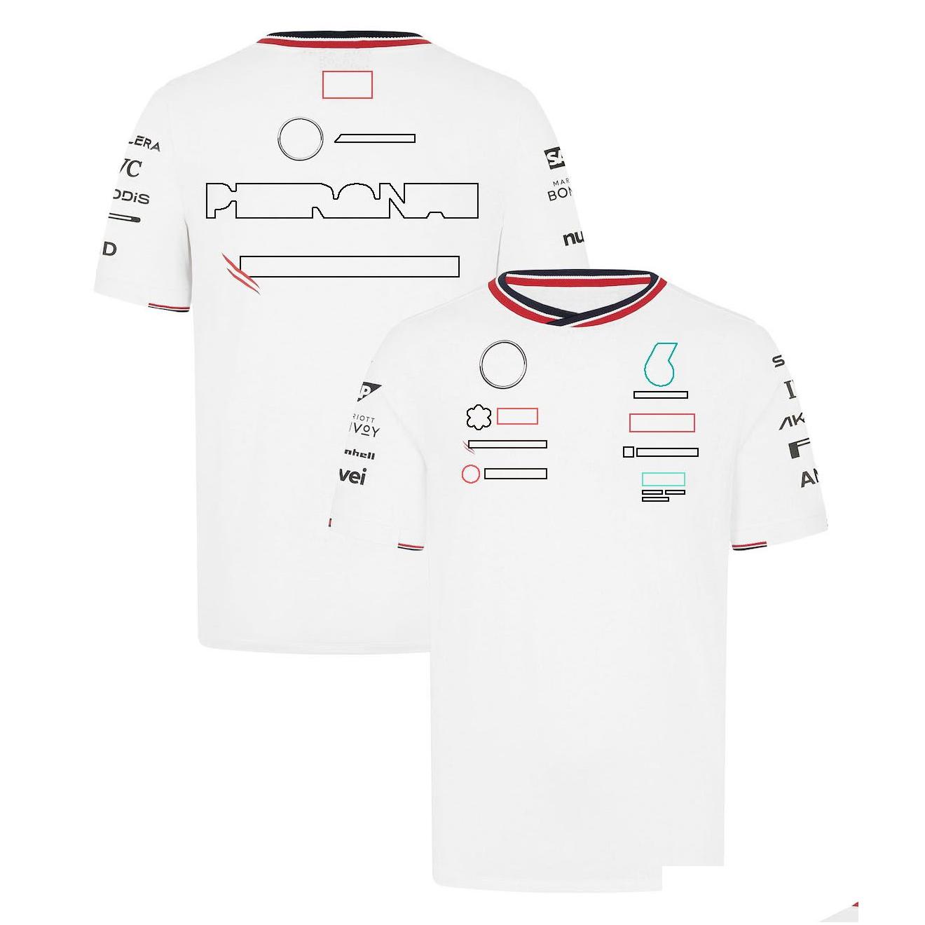 Zestawy wyścigowe odzież motocyklowa 2024 Nowy kombinezon wyścigowy F1 T-shirt Forma One Team Summer Short-Sleeved Shirt Caily Męskie Dostosowanie OTBRF