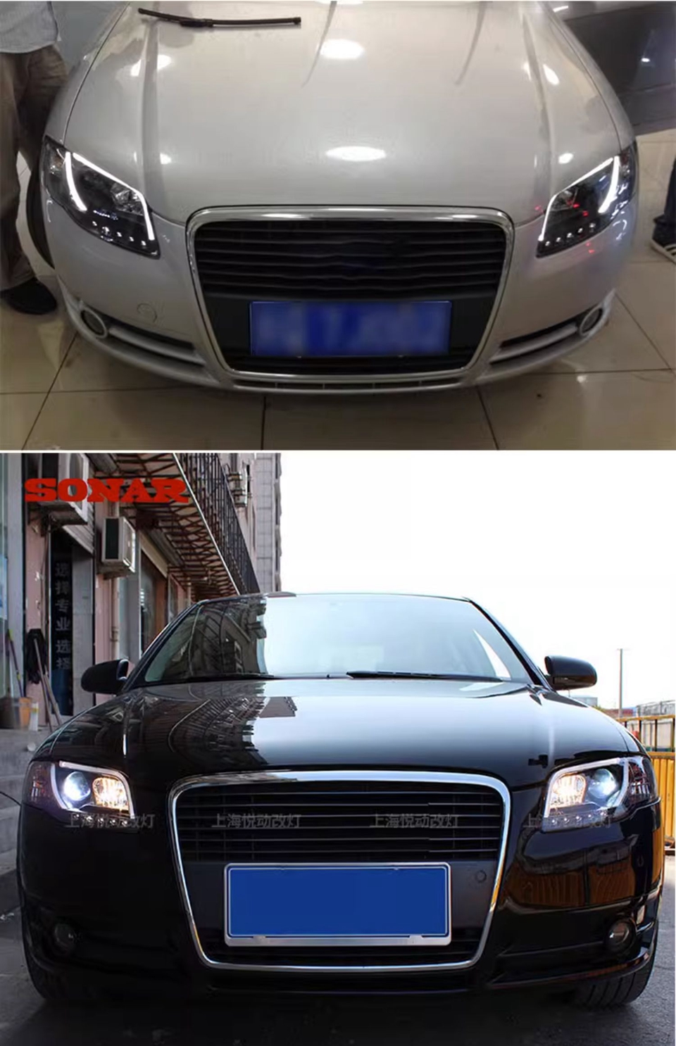 Auto Car Head Lights Parts For Audi A4 2005-2008 A4L B7 LED Front Headlight Replacement Angel Eye Signal Headlight