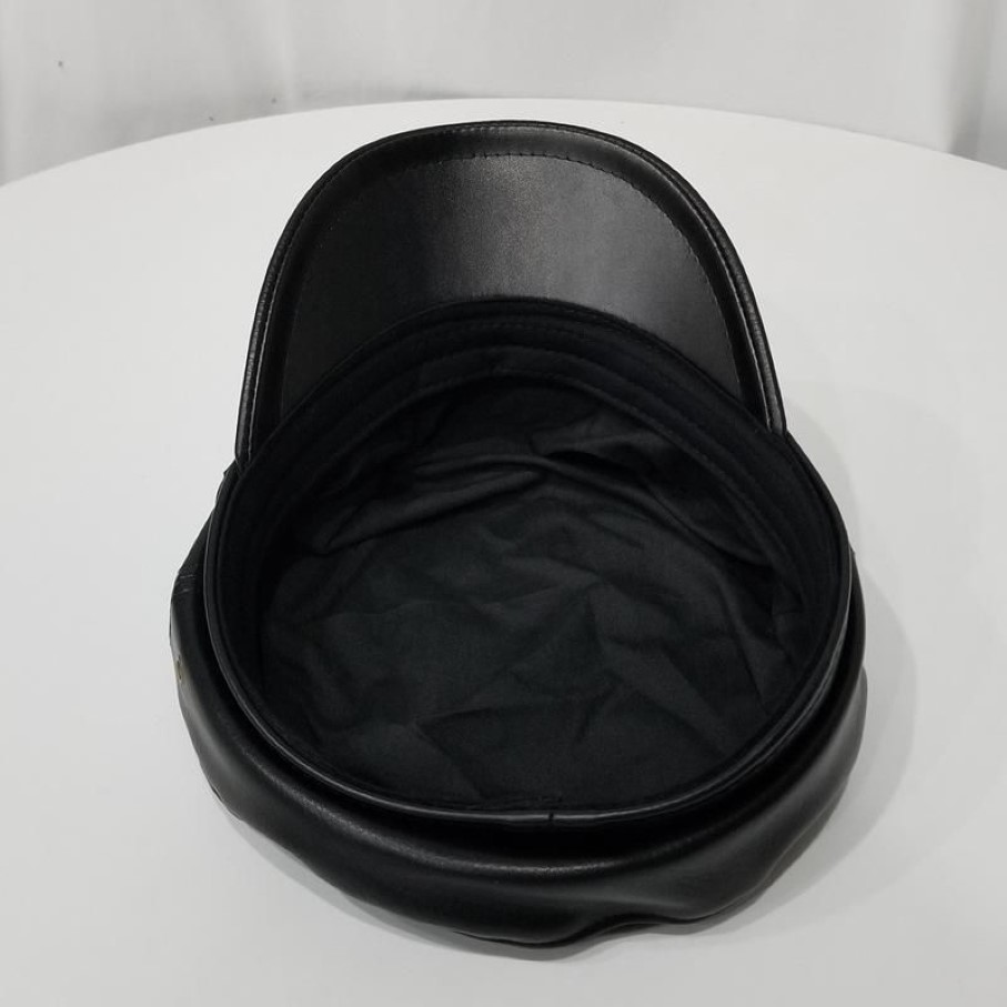 Casquettes plates en cuir PU pour femmes, automne et hiver, chapeau noir, à la mode, chapeaux chauds et épais, os marine à large bord, 229S