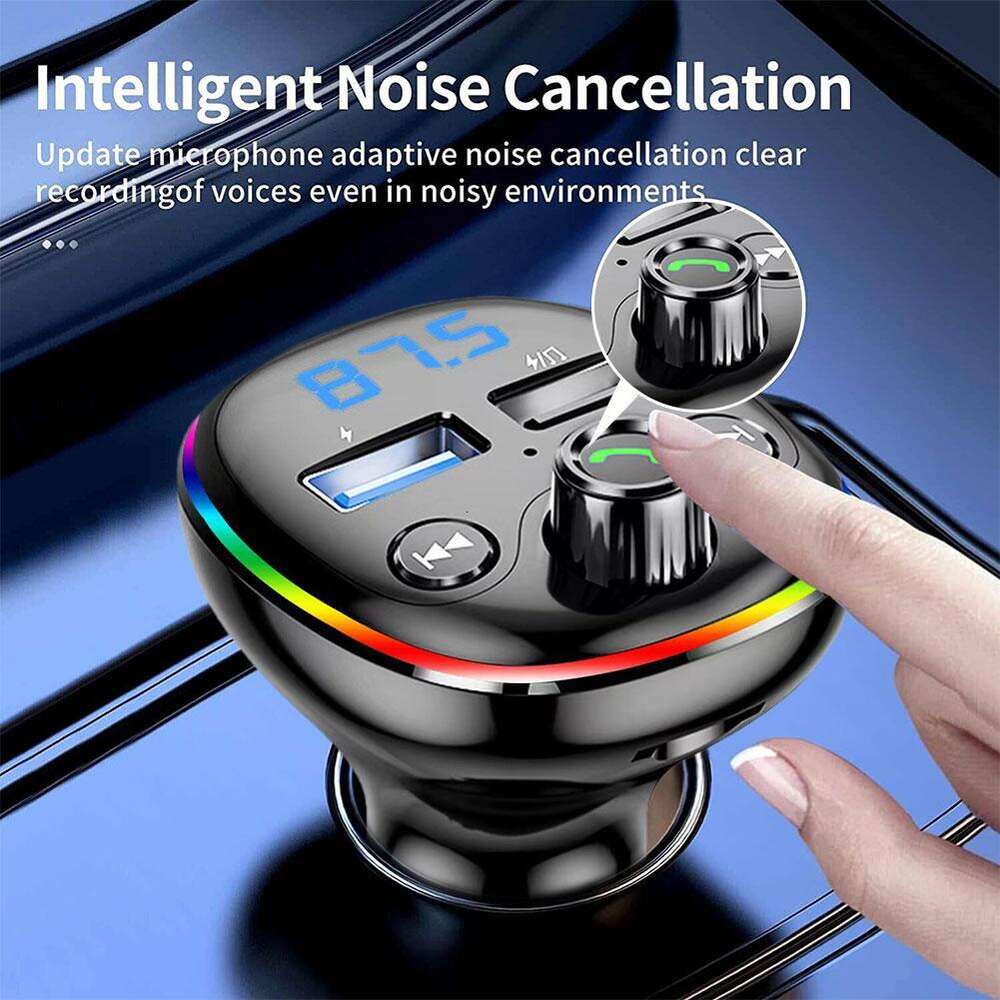 New Bluetooth 5.0 FM Transmitter Handsfree Car Modulator Mp3 Player USB Fast Charger Cigarette Lighter Radio Music Adapter