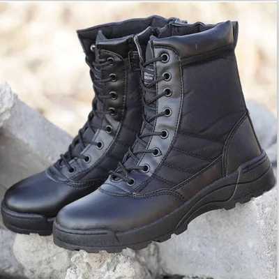 Chaussures d'extérieur Sandales Mode chaude hommes bottes hiver bottes en cuir en plein air respirant armée bottes de Combat grande taille désert bottes hommes chaussures de randonnée YQ240301