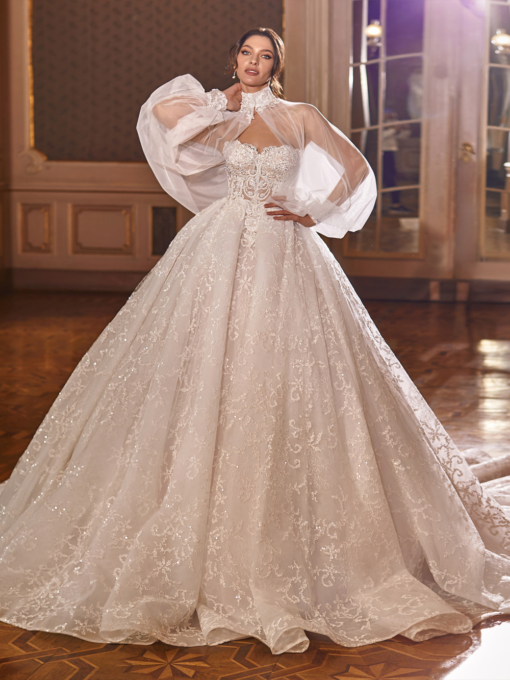 Elegante Off Ombro Sweetheart A-Line Wedding Dress Dress Dress Mleeseless Bordado de bordado de cravo de noiva com jaqueta removível pode personalizar