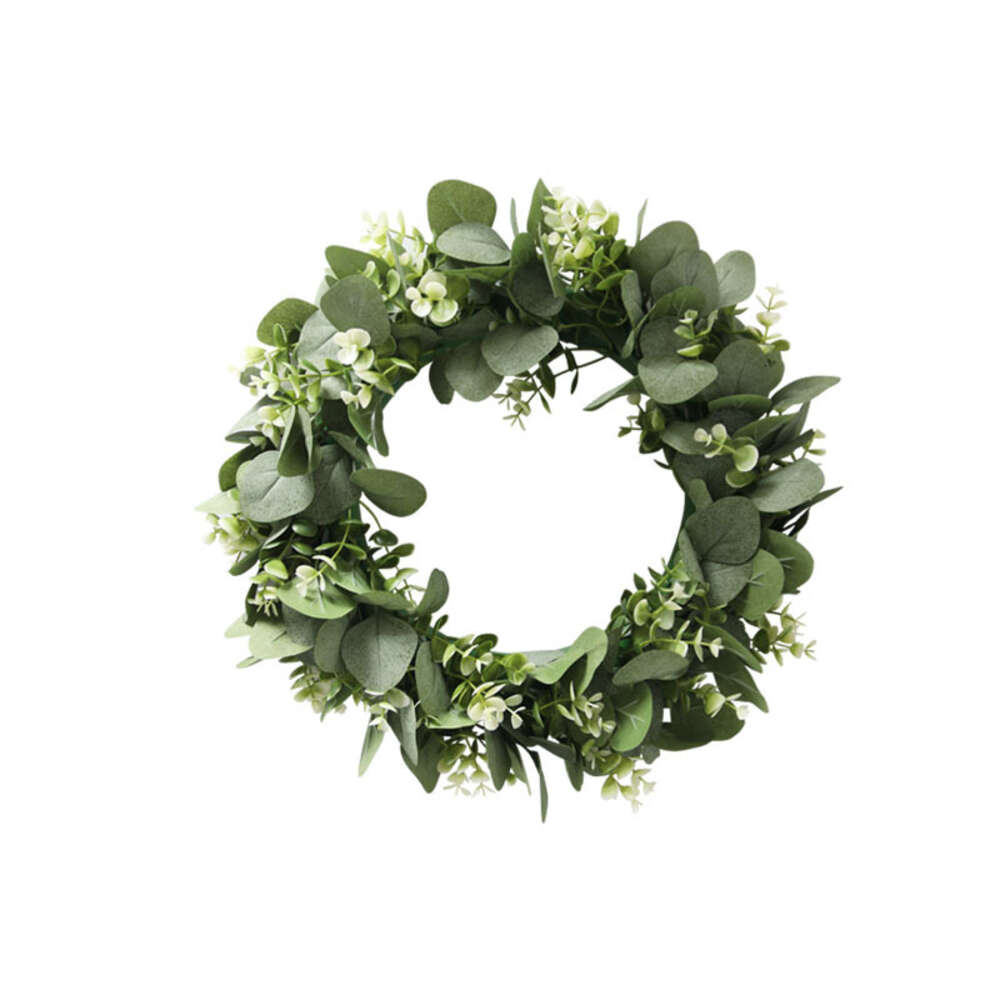 New Artificial Eucalyptus Wreath For Front Door Home Porch Farmhouse Decor Thanksgiving Christmas Decorations Indoor Outdoor