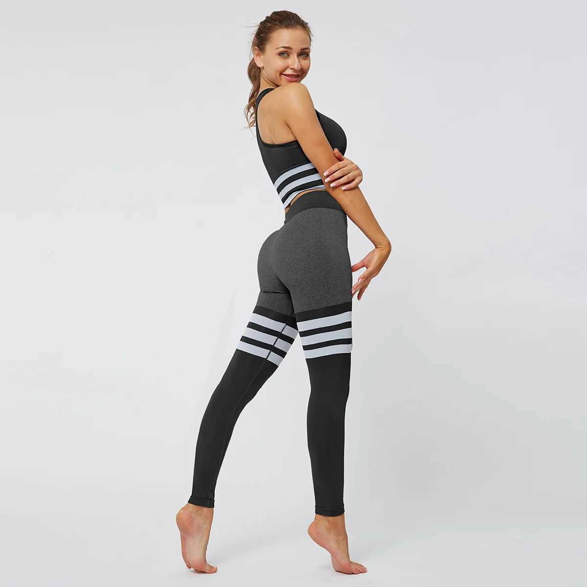 Trainingsanzüge für Damen 2024 Yoga-Set Damen-Fitnessbekleidung Sportbekleidung Damen-Fitnessbekleidung Damen-Fitnessbekleidung Damen-Fitnessbekleidung Tight Cl J240305