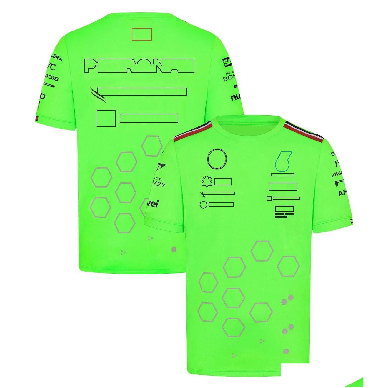 Zestawy wyścigowe odzież motocyklowa 2024 Nowy kombinezon wyścigowy F1 T-shirt Forma One Team Summer Short-Sleeved Shirt Caily Męskie Dostosowanie OTBRF