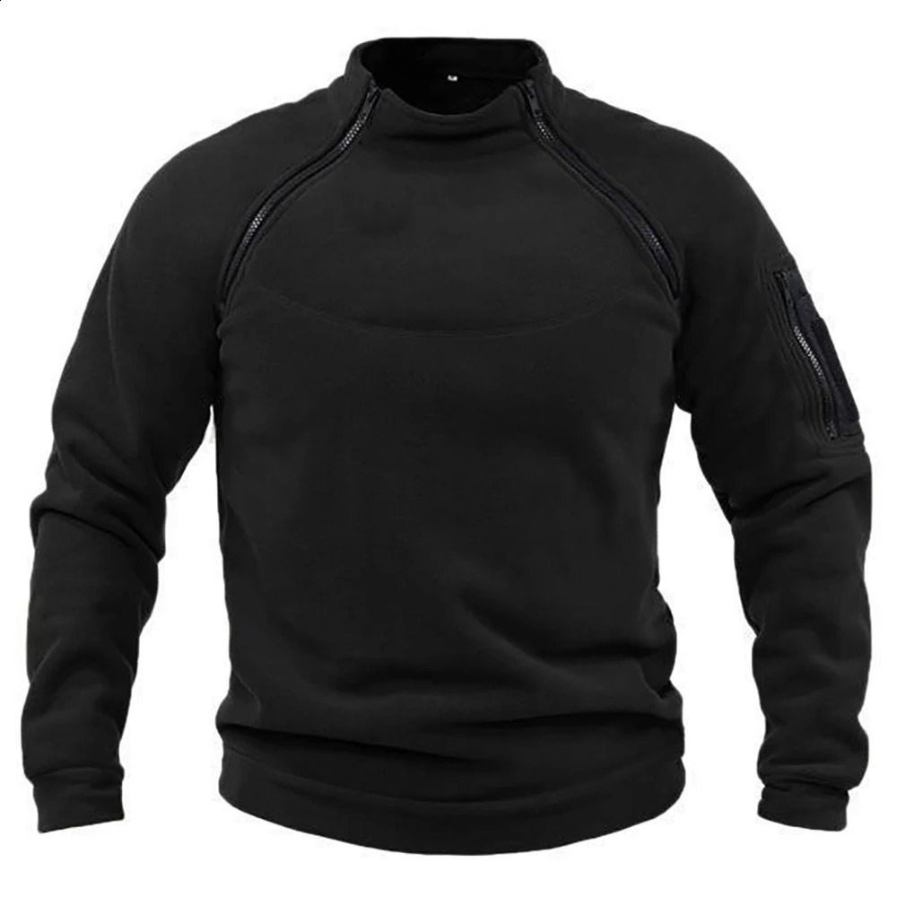 Mens Tactical Hoodies Polar Fleece Jackets utomhus vindtäta varma sidospålar Pullover Coat Thermal vandring Militär tröja topp 240301