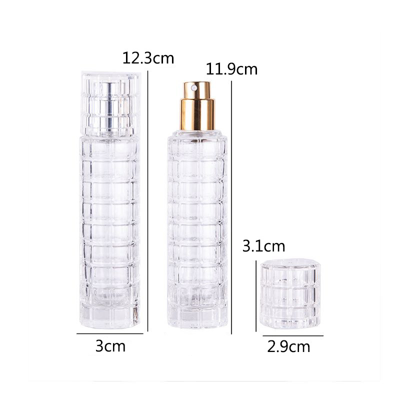 Bottiglia di profumo spray portatile vuota da 30 ml Bottiglia di vetro cosmetica spray rotonda in vetro trasparente con spray