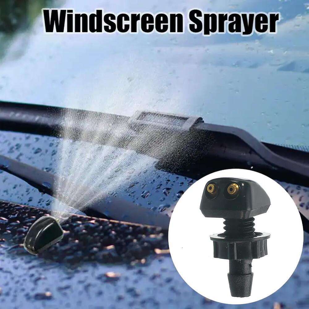 2/Front Windshield Washer Double-hole Straight Column Replacement Wiper for Most Cars Water Spray Nozzle