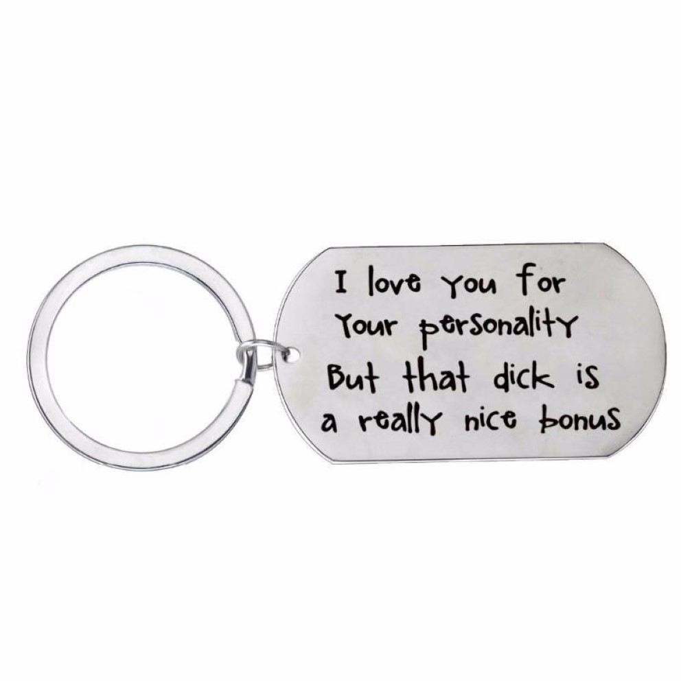 Keychains I Love You Keychain Dog Tag Stainless Steel Keyring For Couple Girlfriend Boyfriend Wife Husband Key Chain Funn282f