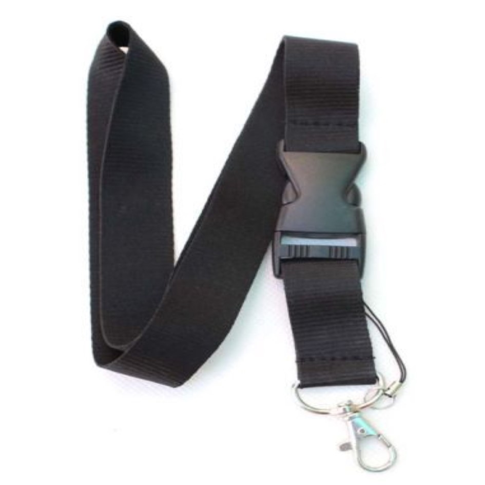 10st Popular Solid Black Neck Lanyard Strap Badge ID Löstagbar nyckelringcellhållare NY2293