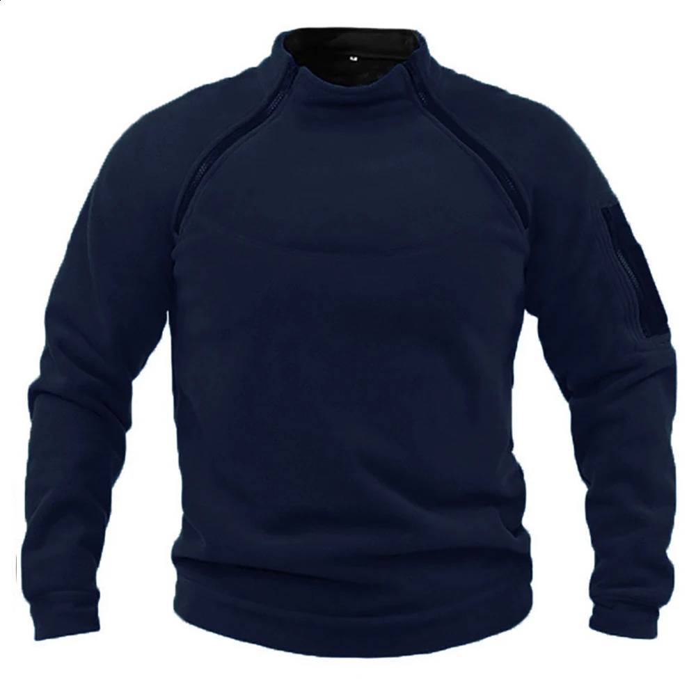 Hommes tactiques sweats à capuche polaire vestes en plein air coupe-vent chaud côté fermetures à glissière pull manteau thermique randonnée militaire pull haut 240301