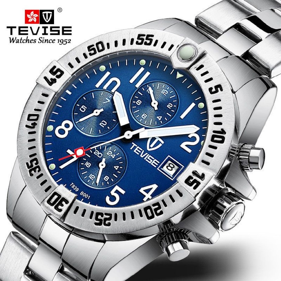 TEVISE montre de luxe marque hommes automatique montre mécanique hommes en acier inoxydable squelette étanche montre-bracelet Relogio Masculino BOX276B