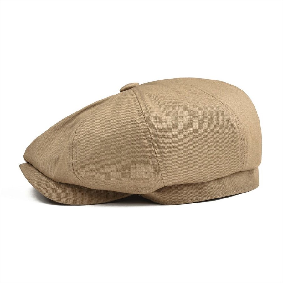 BOTVELA grande casquette gavroche homme sergé coton huit panneaux chapeau femme boulanger garçon casquettes kaki rétro chapeaux homme Boina Bere202I