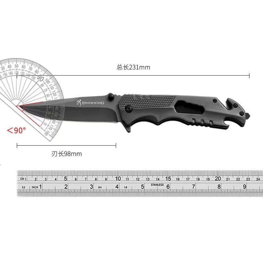 Coltello pieghevole multifunzionale portatile interamente in acciaio la pesca all'aperto e il campeggio 700962