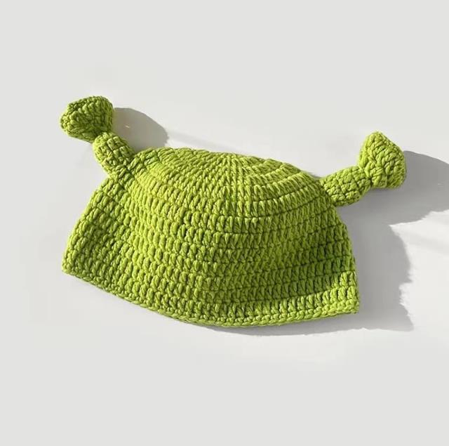 Beralar Canavar Shrek şapka yün kış örme şapkalar yeşil parti komik beanie skuldies kapak kadınlar için erkekler saf el yapımı df351