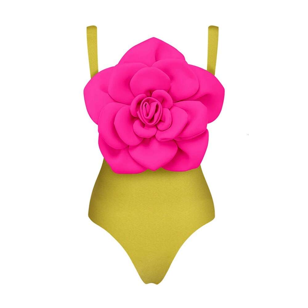 2024 3D Flower Bikini zestaw z osłony stroju kąpielowego Kobiety Seksowne kwiatowe stroje kąpielowe Monokini Desire Bodysuit Swit