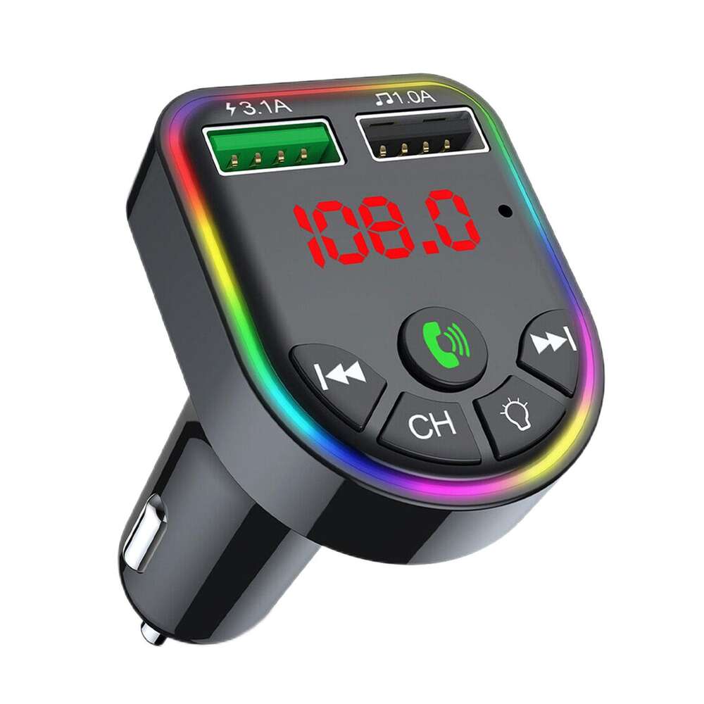 New Bluetooth FM Transmitter With Hands-Free Calling Fast Player Charging Car And Truck Dropshipping Audio USB Radio Handsf W0o1