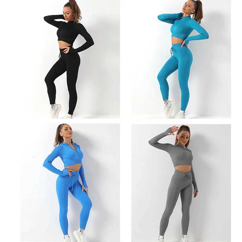 Survêtements pour femmes Oulyan vêtements de sport pour femmes vêtements de sport pour femmes nouveaux vêtements d'entraînement ensembles de fitness ensembles de yoga à manches longues J240305