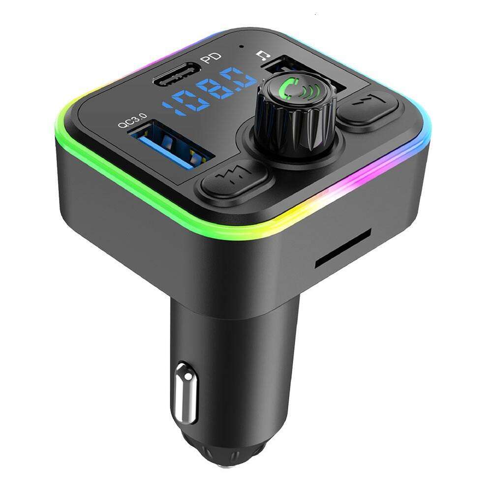 PD Bluetooth Color Atmosphere Light Fast QC3.0充電トランスミッターFMカーd2f4を備えた新しいMP3プレーヤー