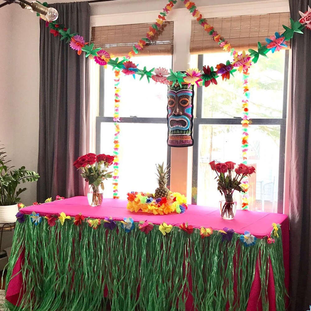 Novo havaí feliz aniversário banner folha de palmeira férias verão luau aloha suprimentos decoração de festa tropical havaiana