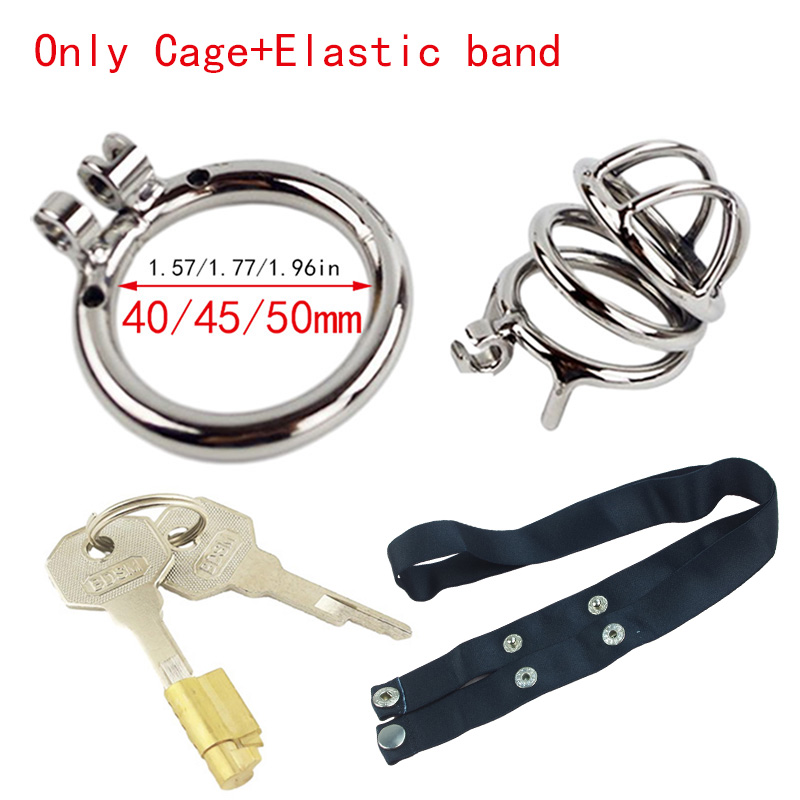 Cage de chasteté en acier inoxydable pour hommes Dispositifs de chasteté en acier Cage à coq Ceintures de chasteté masculine Cage à pénis anneau barbelé Sex Toy pour hommes 3 anneaux, serrure et 2 clés incluses.