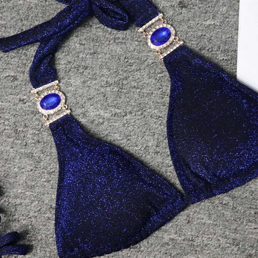 Traje de baño para mujer Melphieer Crystal Jewelry Bikini de lujo Sparkling 2023 Bikini Set Traje de baño para mujer Diseñador Traje de baño Traje de playa J240305