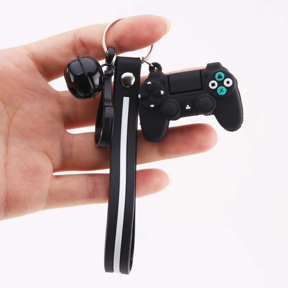 Keychains Creative Video Game Handle Keychain Simulation Joystick Model Key Chain Ring Pendant Men Women Par Holder Trinket Gif2908