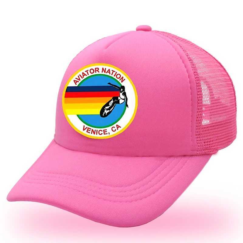 Casquettes de baseball Nation Trucker Hat Surf Womens Baseball Hat Piscine Party Hat Imprimé Vintilat Beach Net Hat J240305