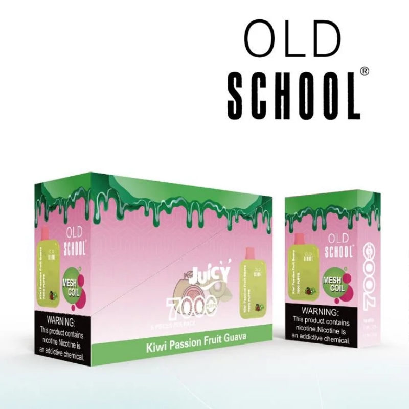 Original Old School OS7000 sbuffi 7K Soggiorno monouso originale Sigarette elettroniche elettroniche da 14 ml Coil a maglie 24 gusti a 24 sapori vs elfbar elfworld caky 7000