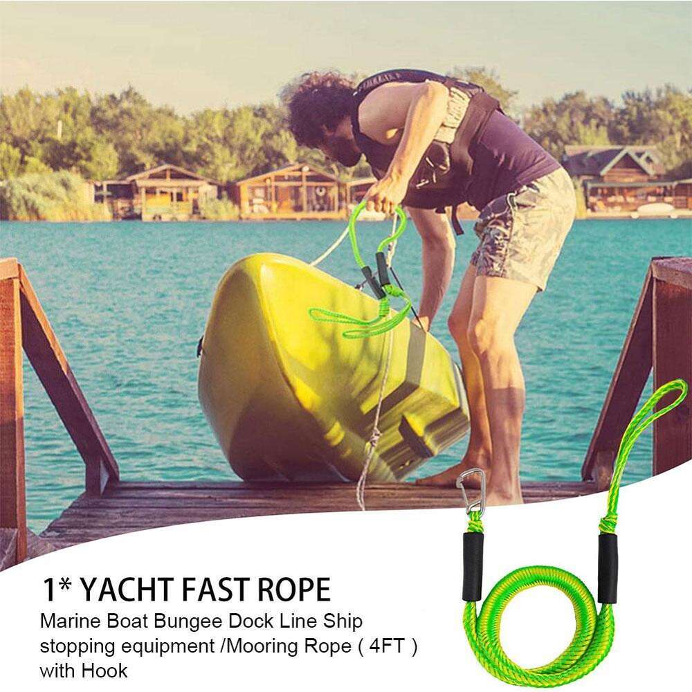 Nuovo 1 pz barca a motore Yacht Dock linea di gancio elastico pelle di pecora Bunge Bind corda veloce J9o5